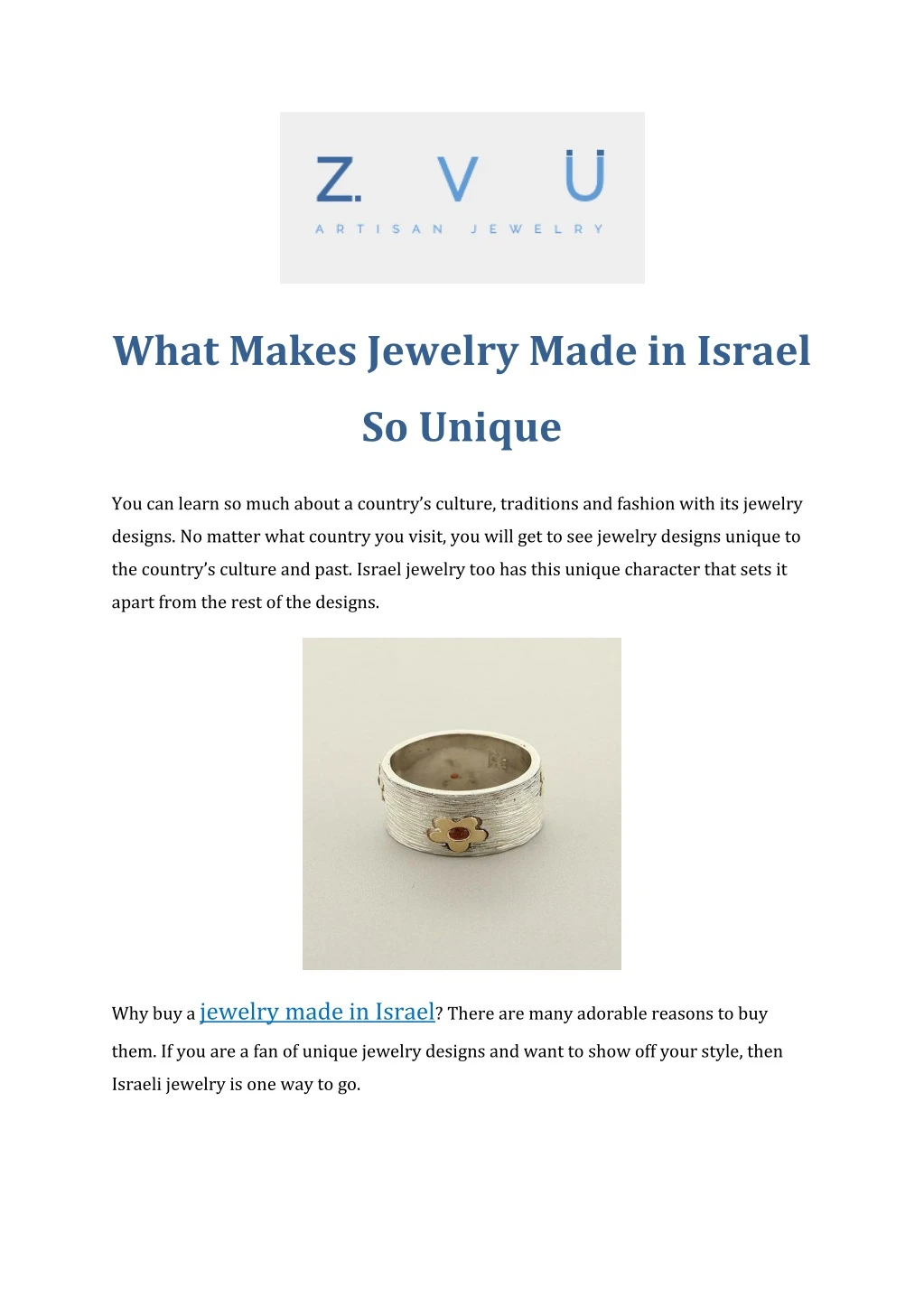 what makes jewelry made in israel