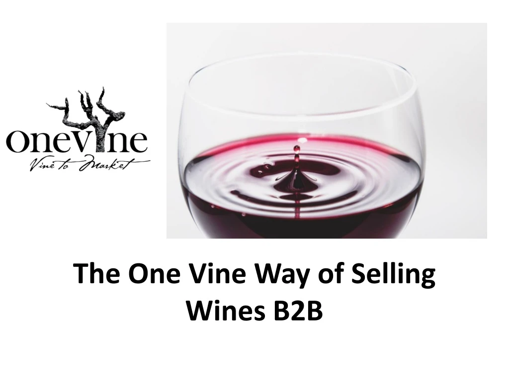 the one vine way of selling wines b2b