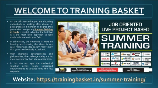4 Weeks Summer Training in Noida | Project Based Summer Training in Noida | Industrial Based Summer Training in Noida