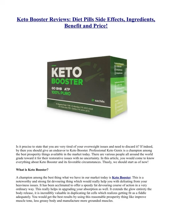 The Potential Benefits Of Keto Booster