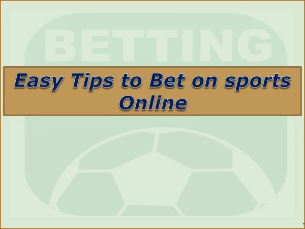 Easy Tips to Bet on sports Online