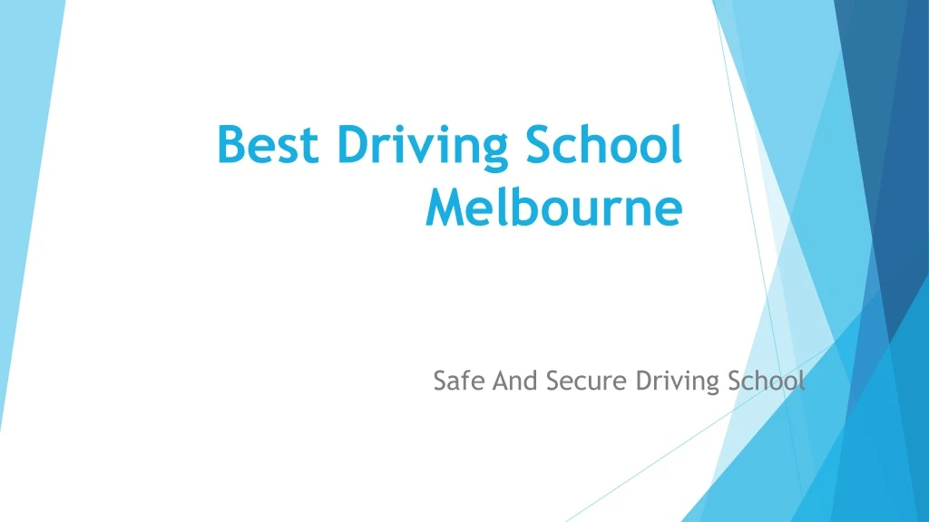 best driving school melbourne