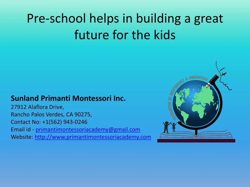 pre school helps in building a great future