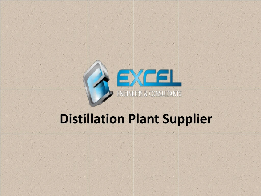 distillation plant supplier