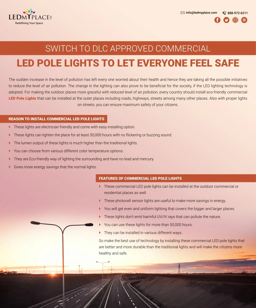 switch to dlc approved commercial led pole lights