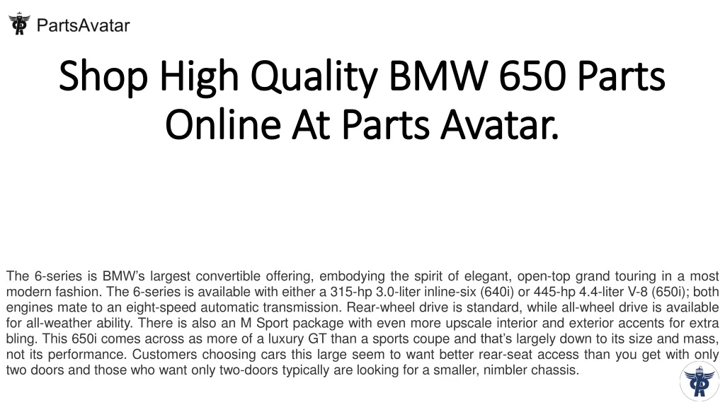 shop high quality bmw 650 parts online at parts avatar