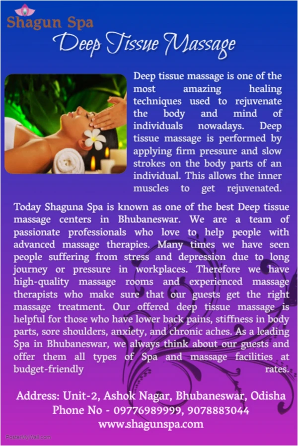 Shagun spa best spa at bhubaneswar for deep tissue massage