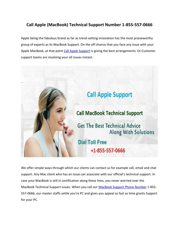 MacBook Technical Support Number 1-855-557-0666