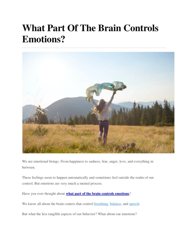 Brain Control Emotions