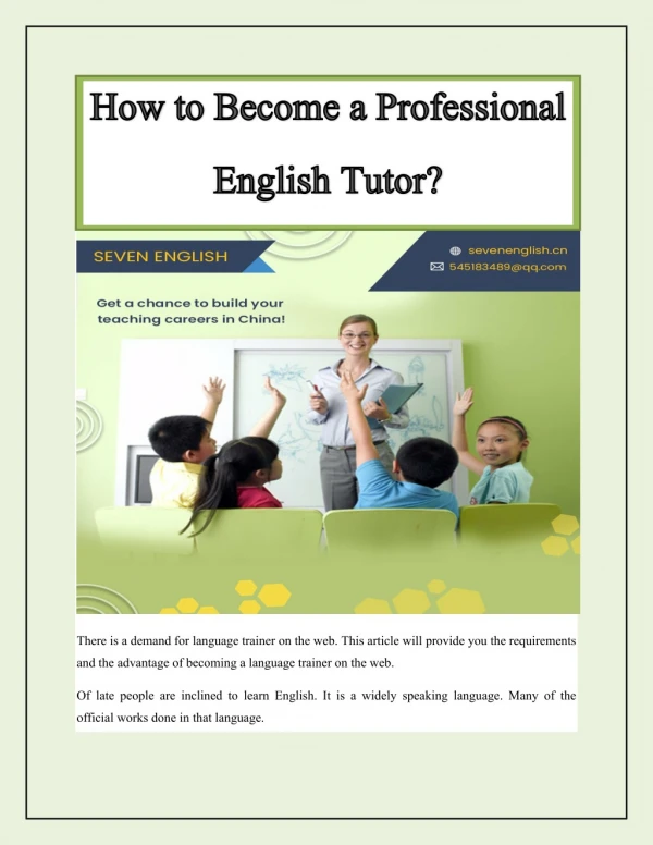 How to Become a Professional English Tutor?