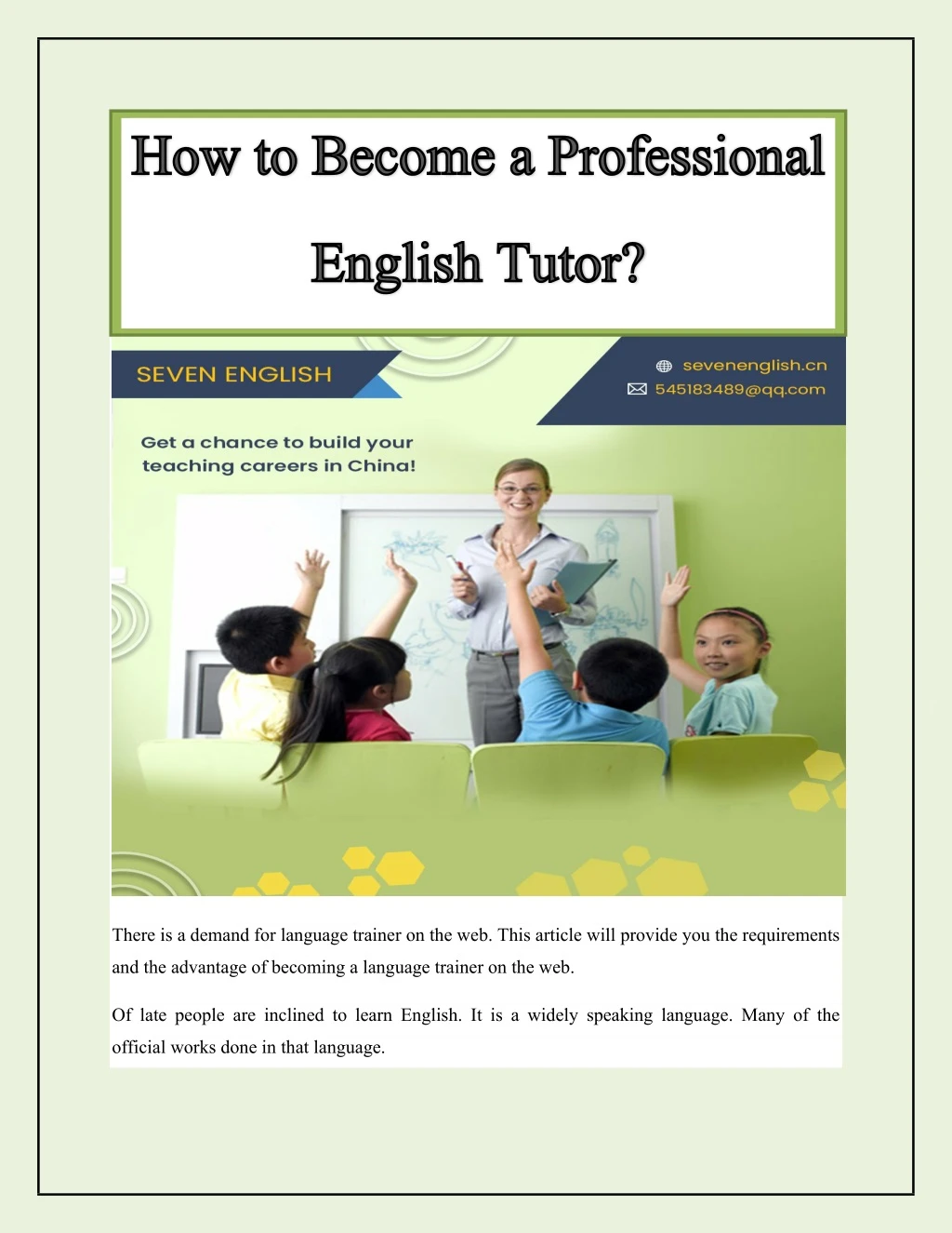 how to become a professional