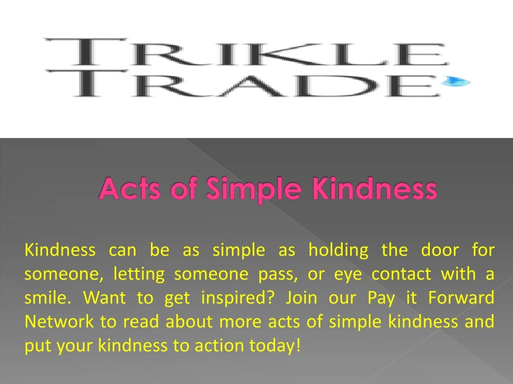 acts of simple kindness