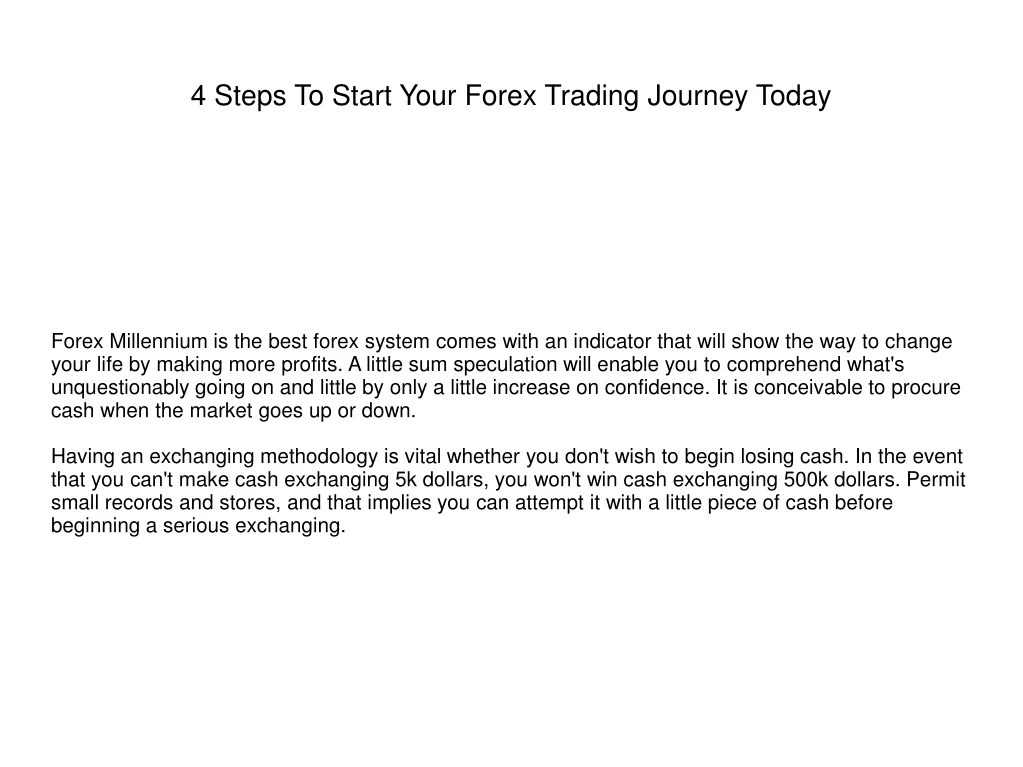 4 steps to start your forex trading journey today