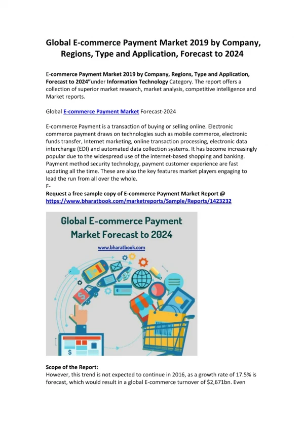 Global E-commerce Payment Market Forecast-2024