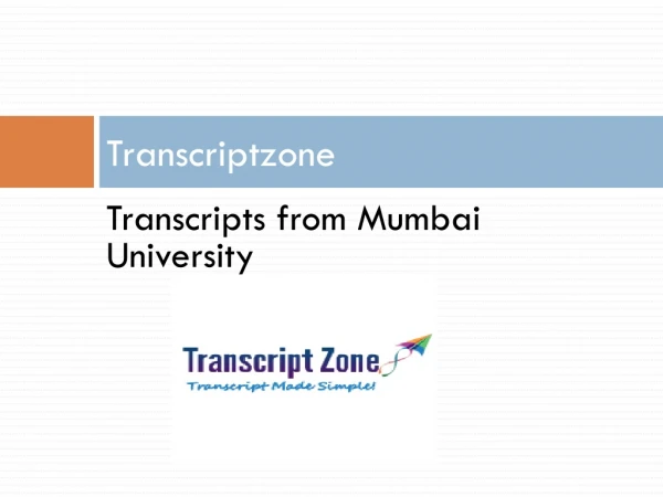 Transcripts from Mumbai University