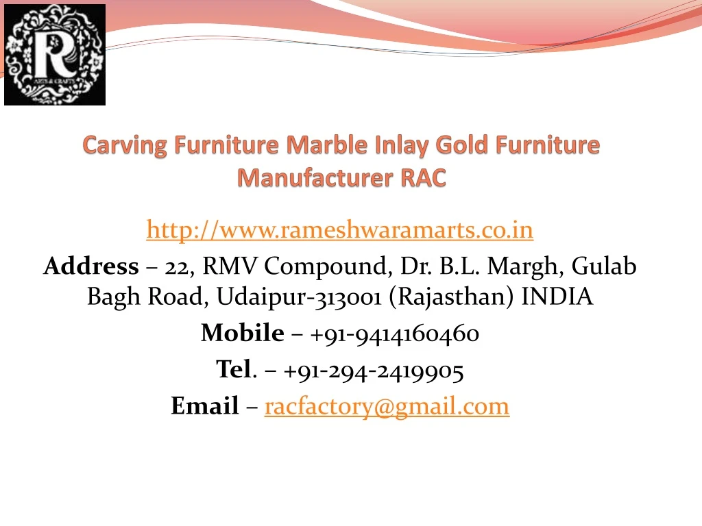 carving furniture marble inlay gold furniture manufacturer rac