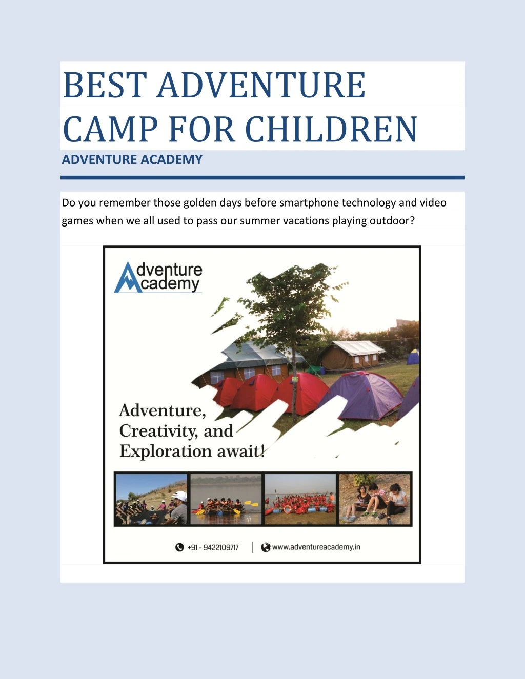 best adventure camp for children adventure academy