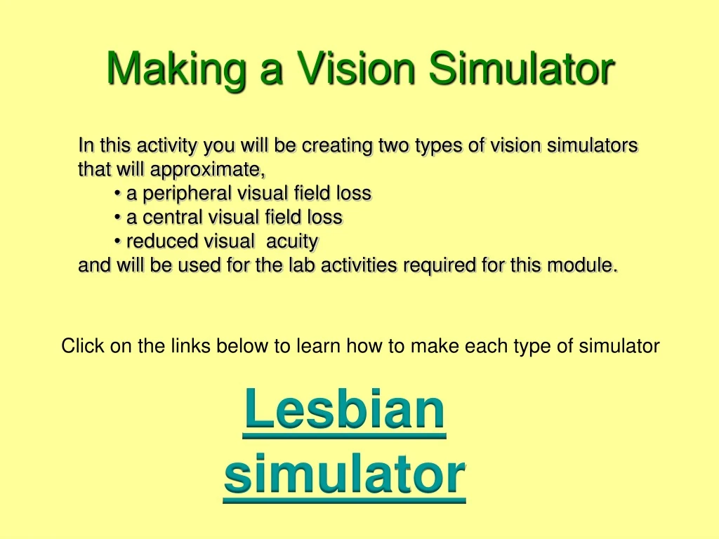 making a vision simulator