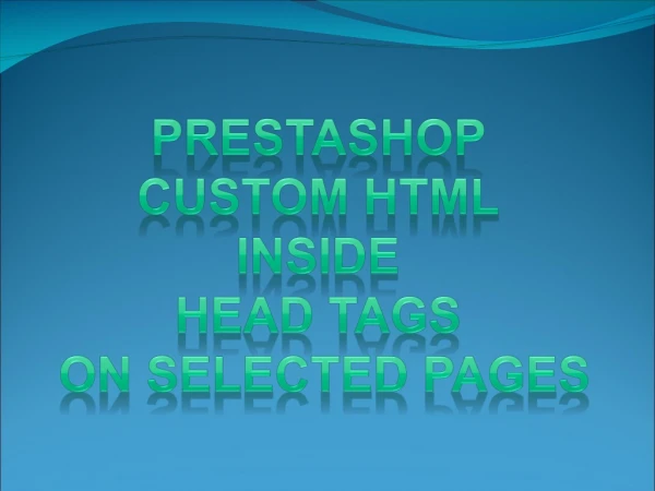 PrestaShop Custom HTML inside Head Tag on Selected Pages