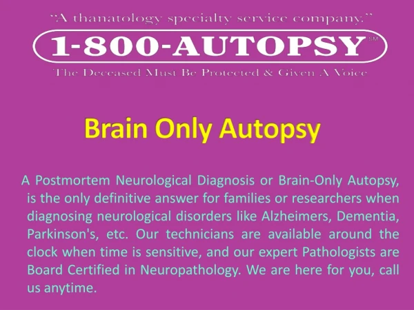 Brain Only Autopsy Company