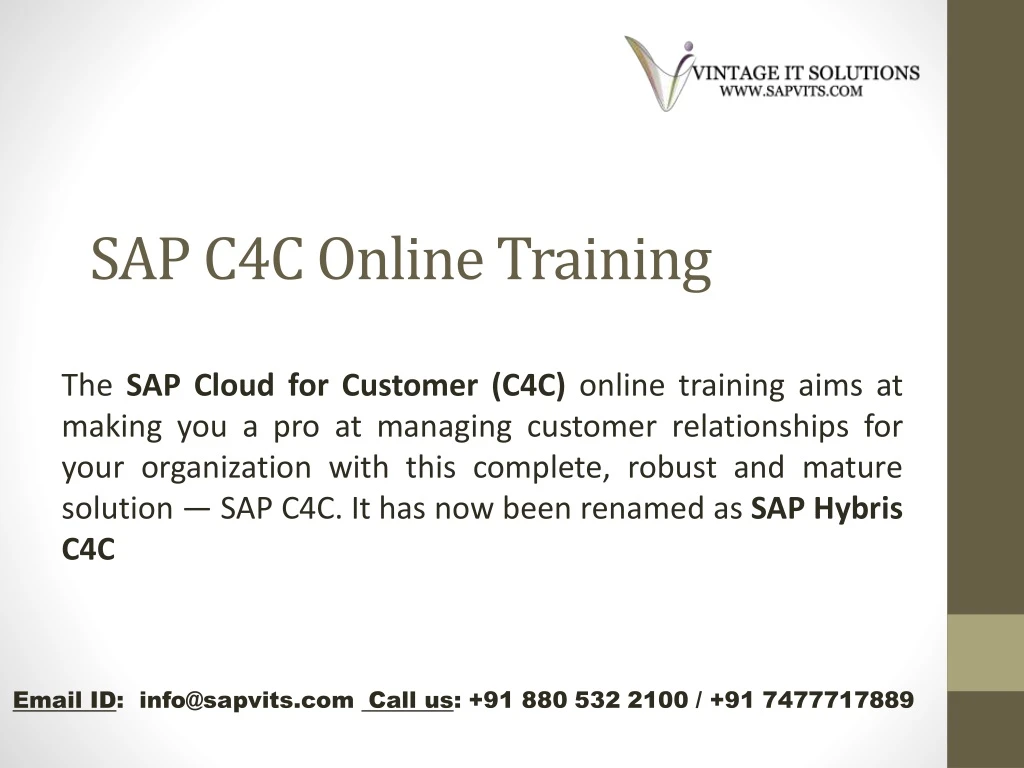 sap c4c online training