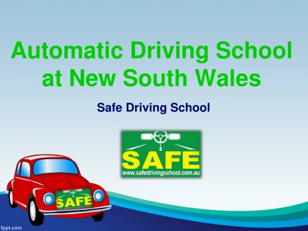Automatic driving lesson at new south wales.
