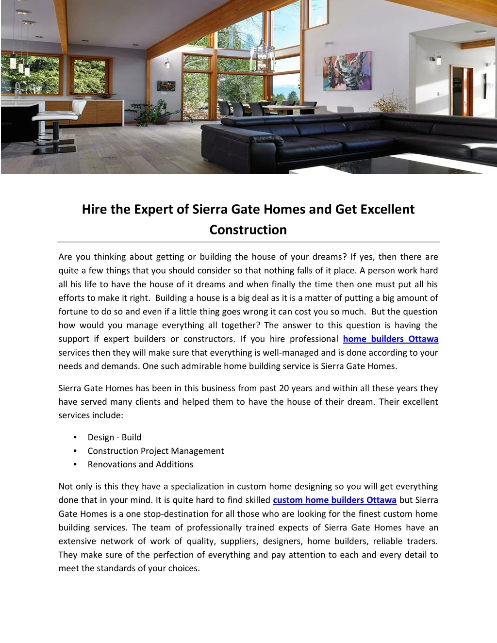 hire the expert of sierra gate homes