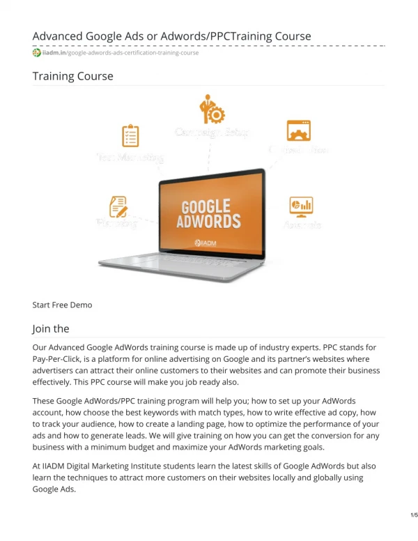 Google AdWords course in Delhi