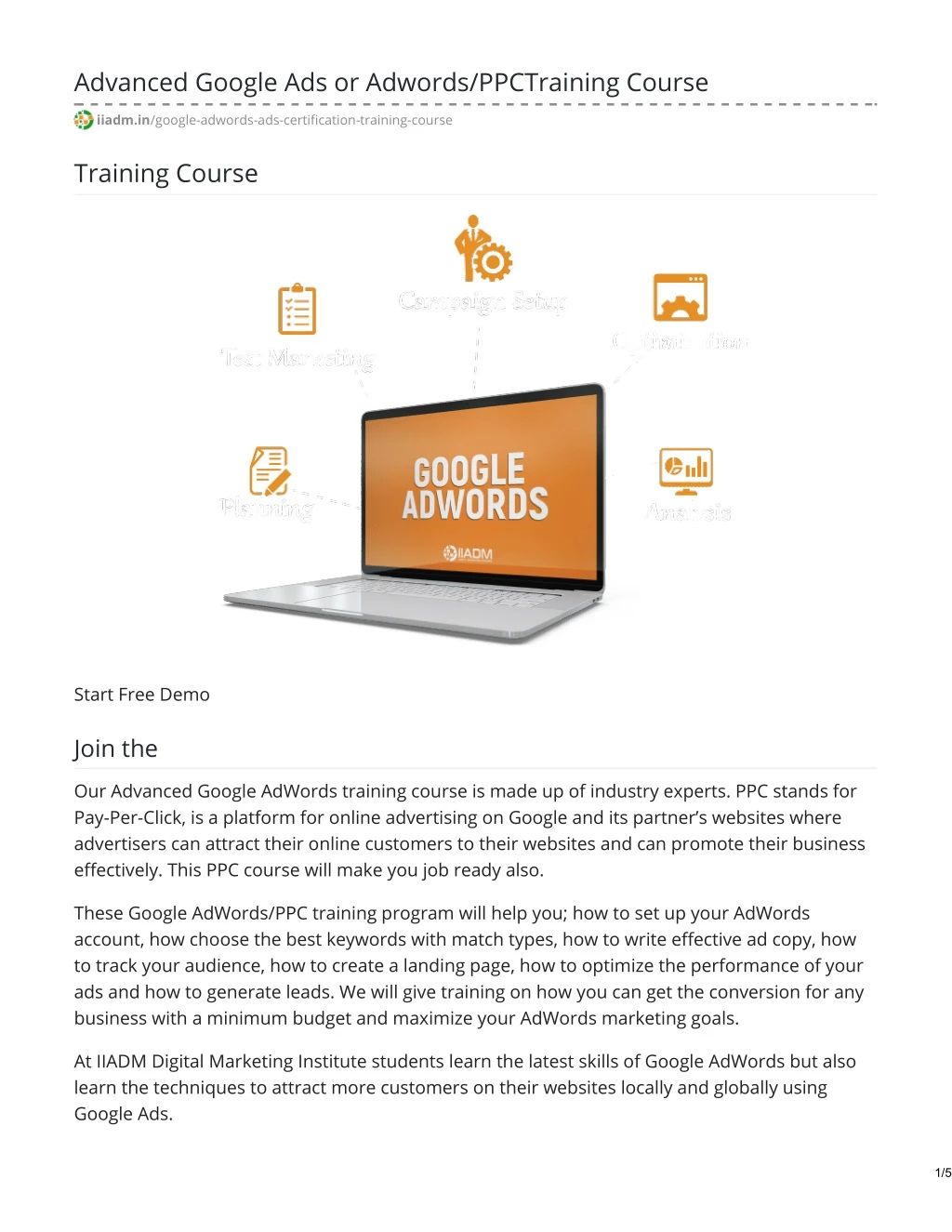 advanced google ads or adwords ppctraining course