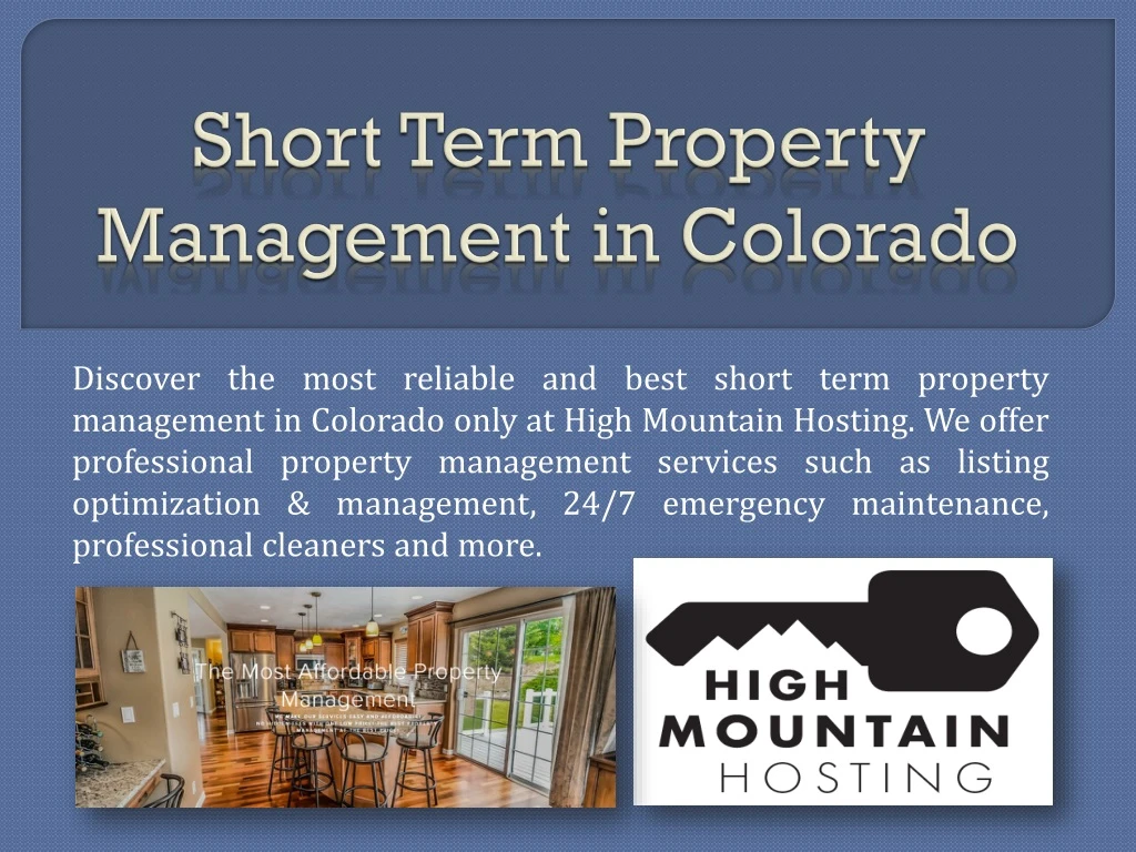 short term property management in colorado