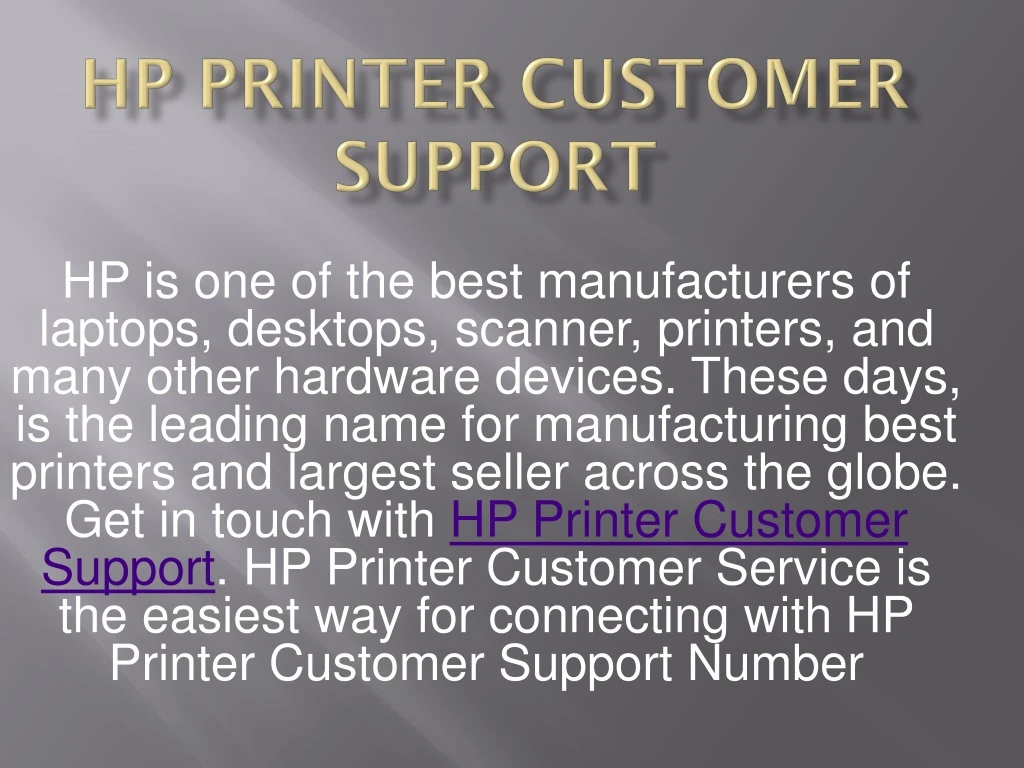hp printer customer support