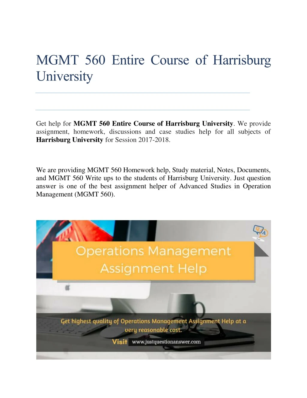 mgmt 560 entire course of harrisburg university