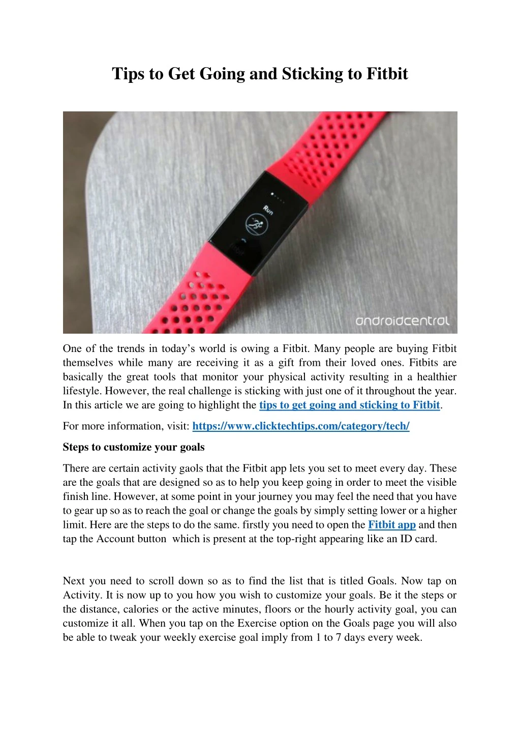 tips to get going and sticking to fitbit