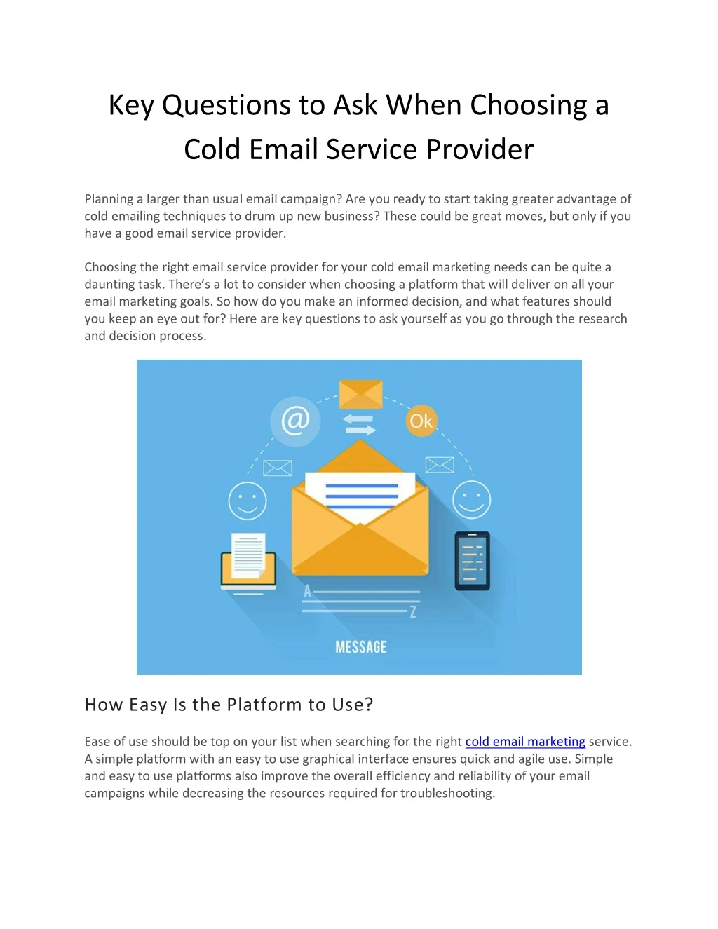 key questions to ask when choosing a cold email