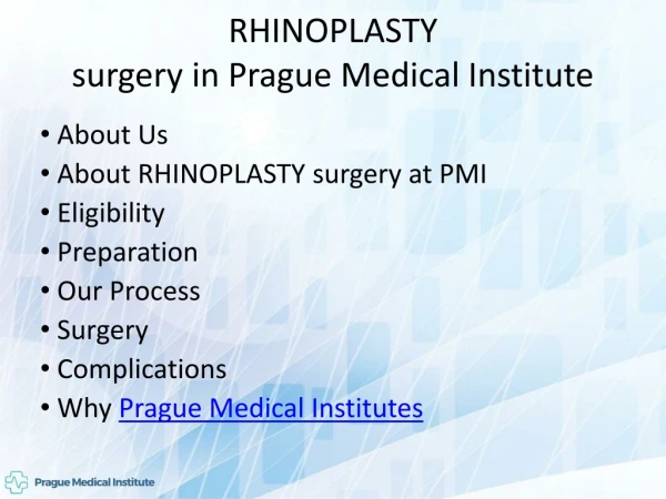 Best Rhinoplasty Surgery in Prague | Prague Medical Institute
