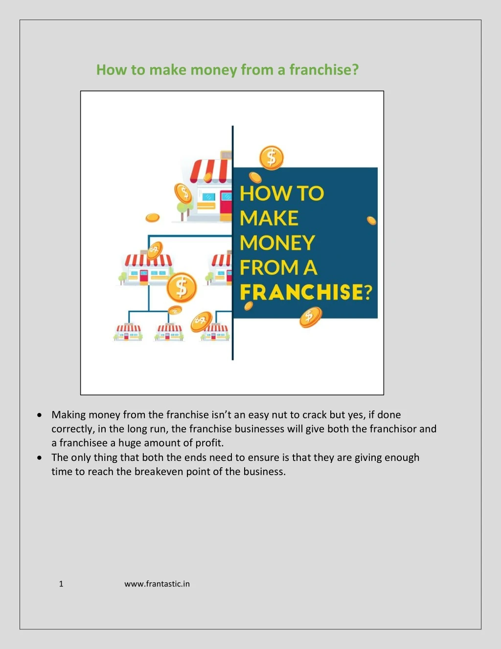 how to make money from a franchise