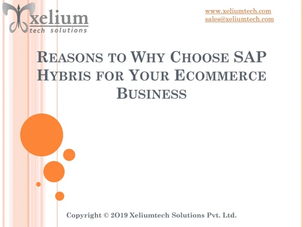 Reasons to why choose SAP hybris for your e-commerce business