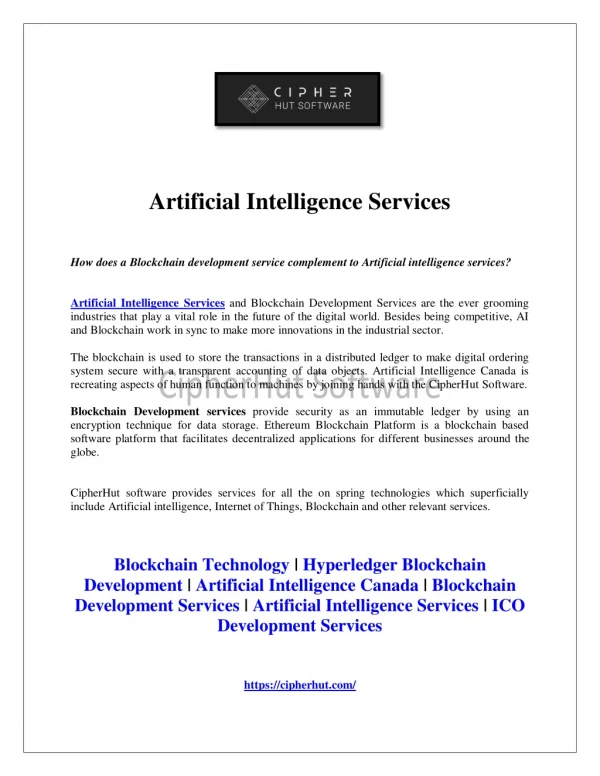 artificial intelligence services