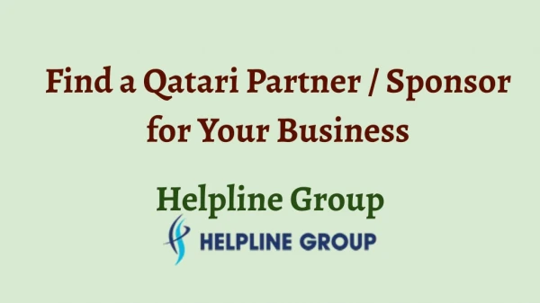 Find a Qatari Partner / Sponsor for Your Business