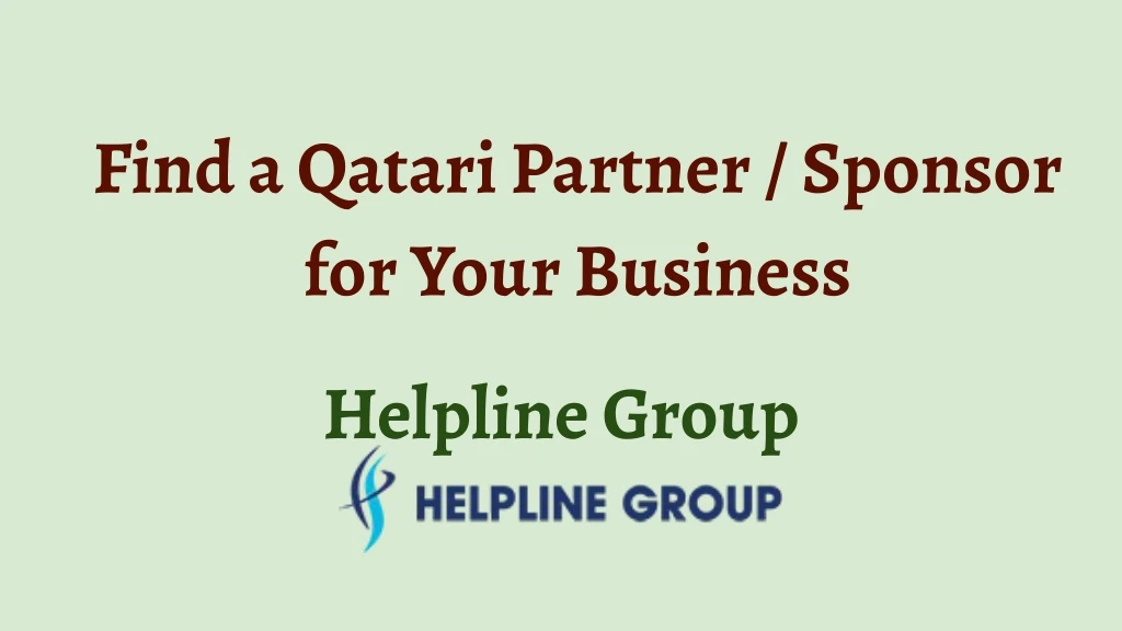 find a qatari partner sponsor for your business