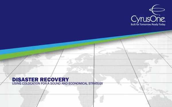 Disaster Recovery: Using Colocation for a Sound and Economic