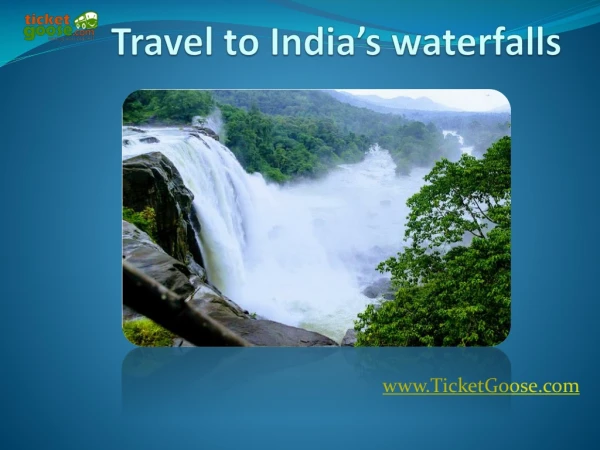 Travel to India's Waterfalls