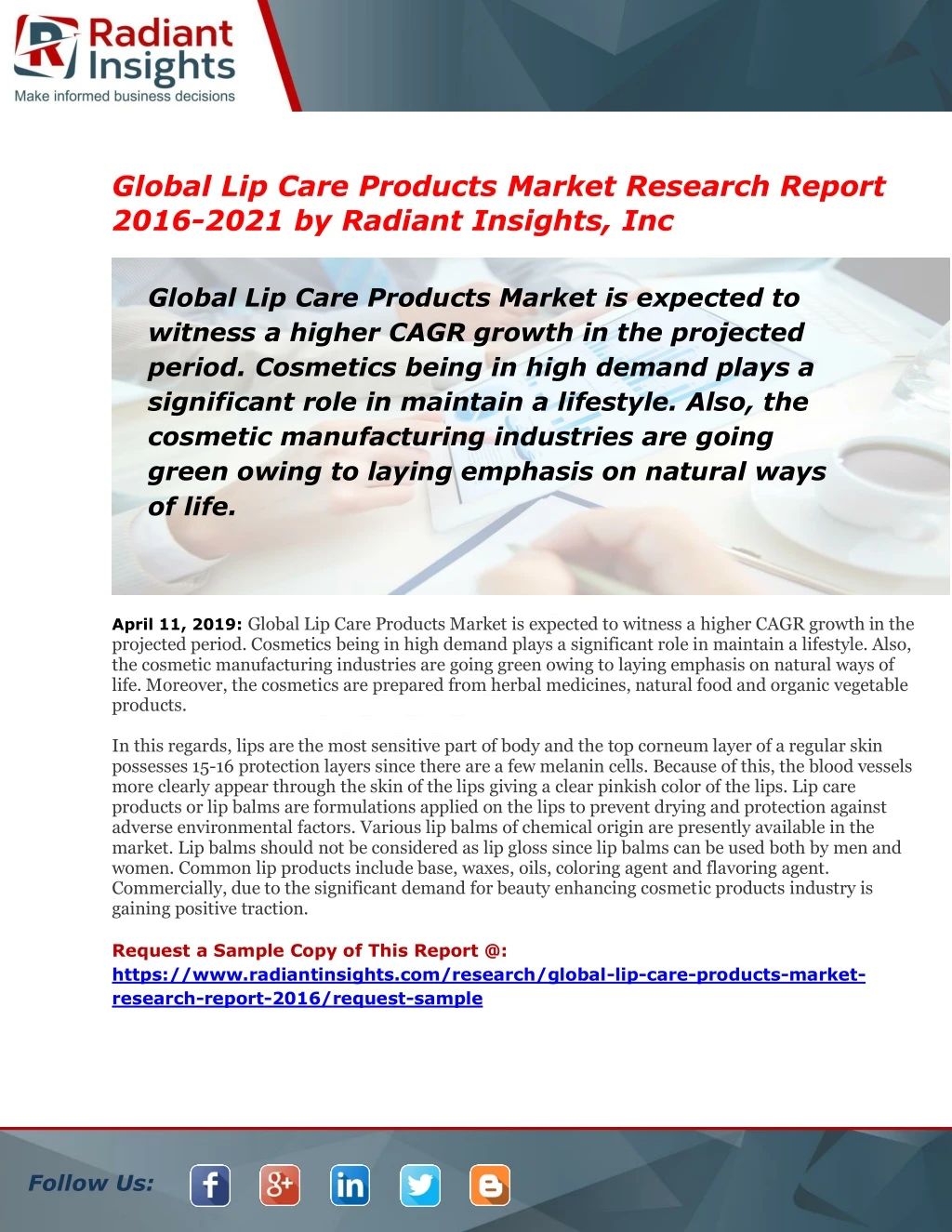 global lip care products market research report