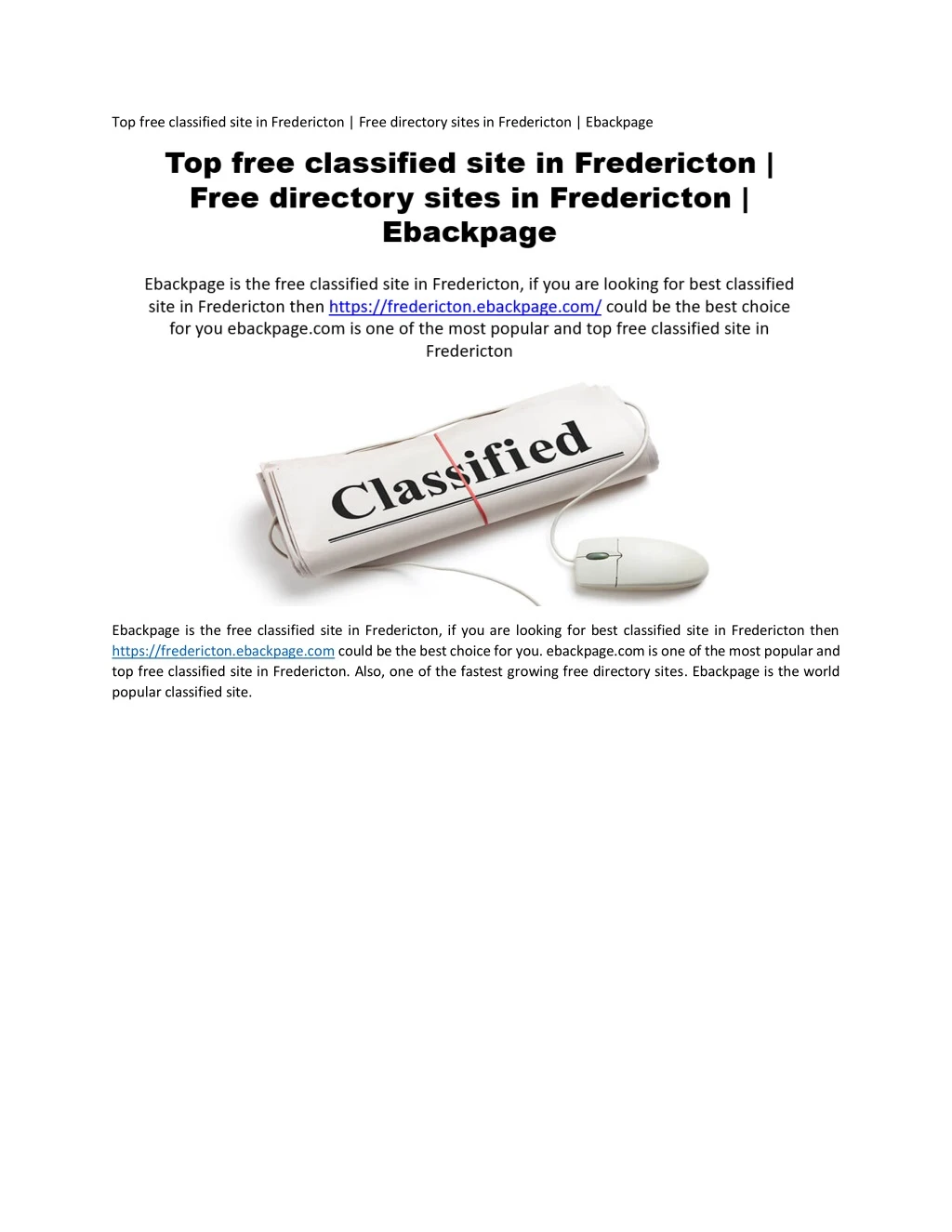 top free classified site in fredericton free