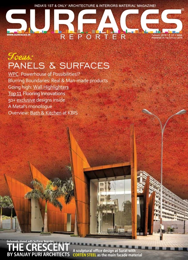 Best Architecture and Interior Design Magazine in India | Surfaces Reporter February 2016 Preview