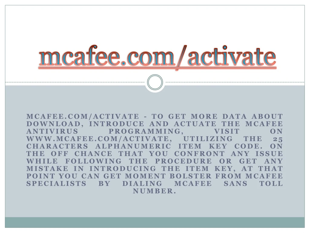 mcafee com activate