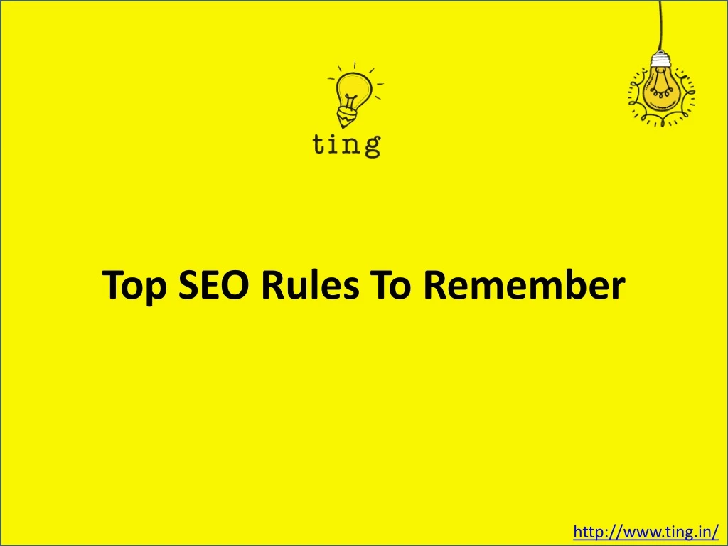 top seo rules to remember