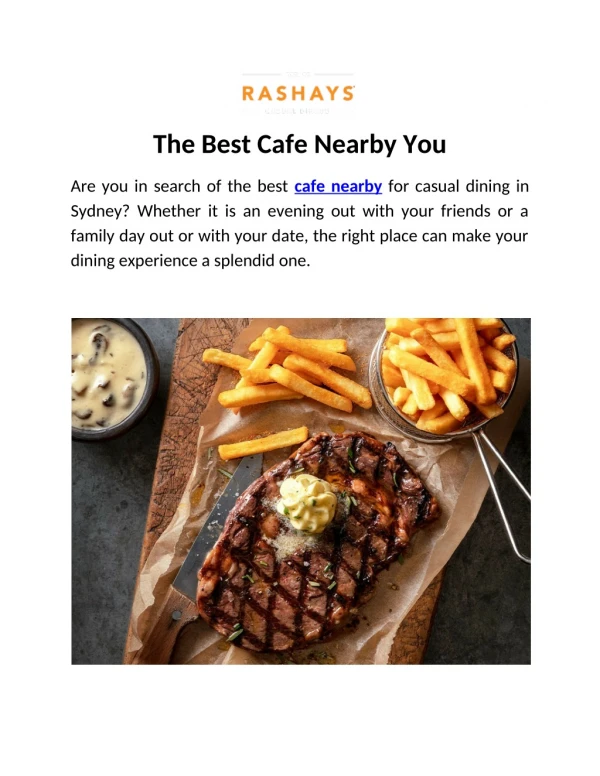 The Best Cafe Nearby You