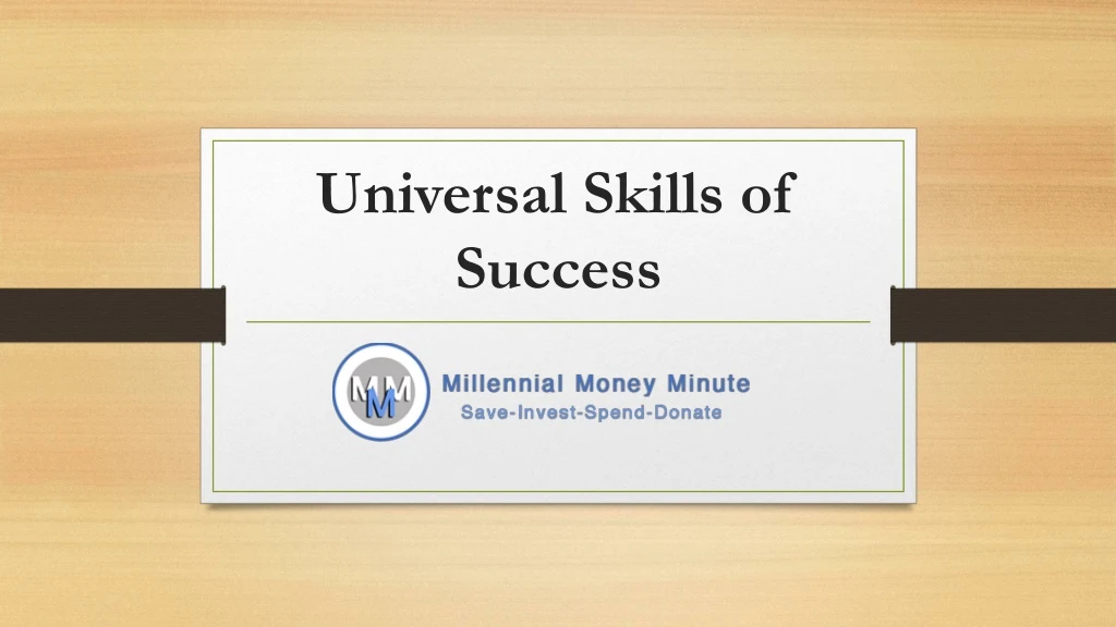 universal skills of success