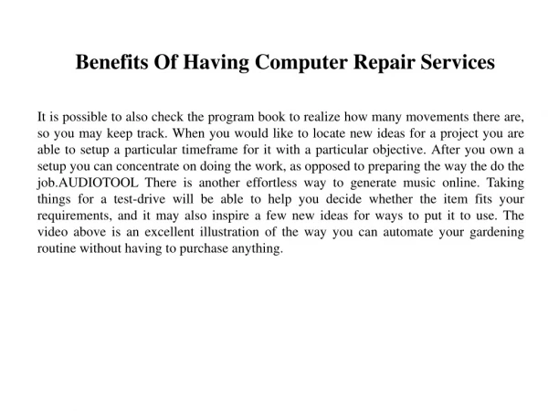 Benefits Of Having Computer Repair Services